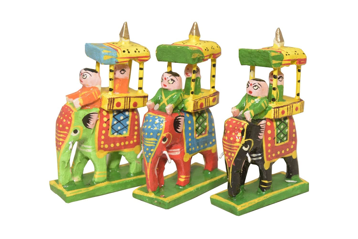 HAST SHILP Wooden Mysore Ambari,Multicolour,Set of 3