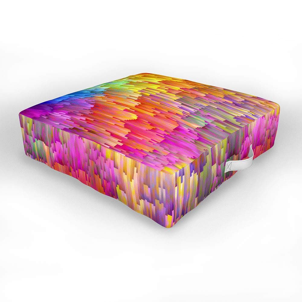 Society6 Sheila Wenzel-Ganny Rainbow Cascade Indoor/Outdoor Floor Cushion, 26" x 26", Multi