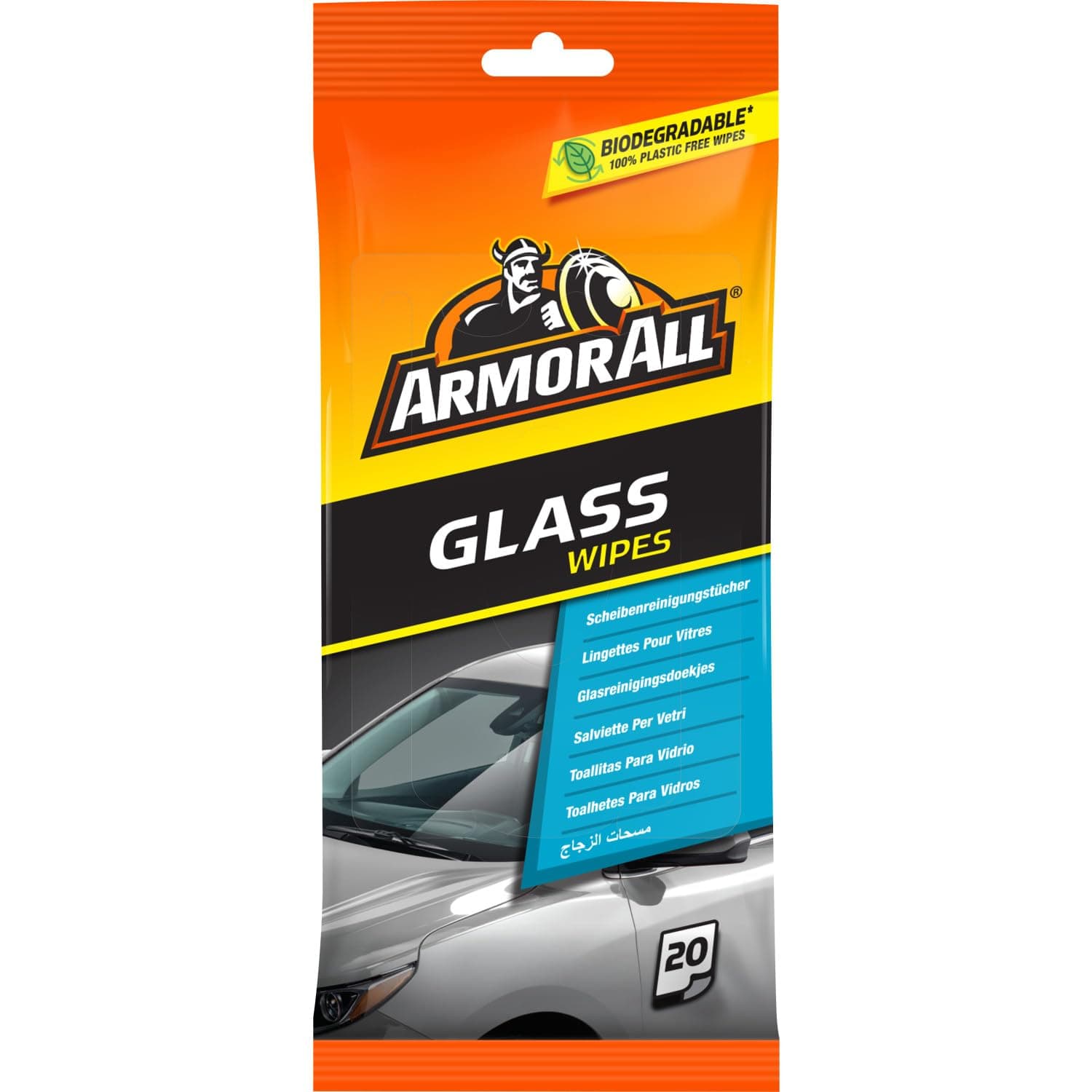 Glass Cleaning Wipes – Pack of 20 – Streak-Free Shine for Car Windows & Windscreens