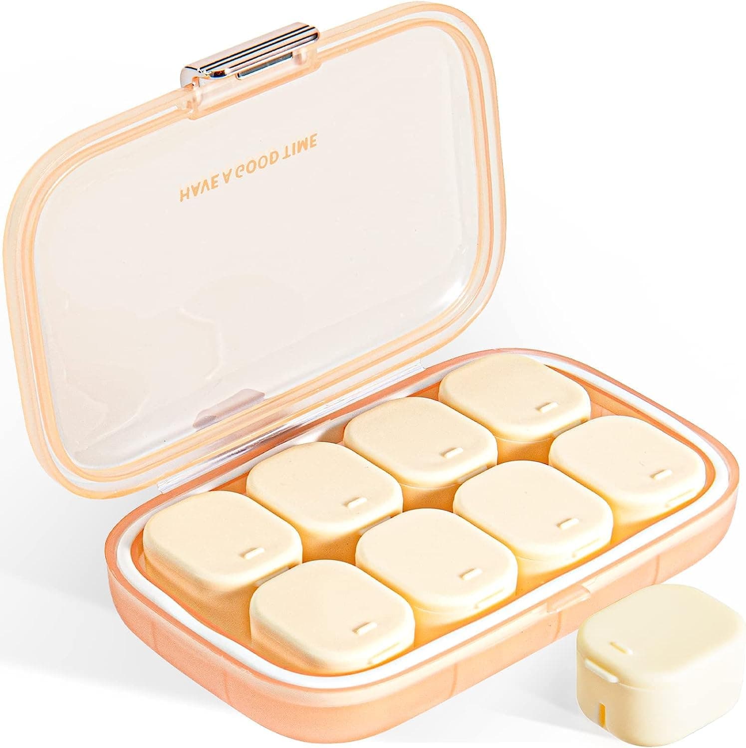 Mini Pocket Pills Holder Box Portable Pill Case Small Travel Pill Organizer for Traveling Purse Vitamin Fish Oil Compartments Container Weekly Medicine Box (Multi Color)