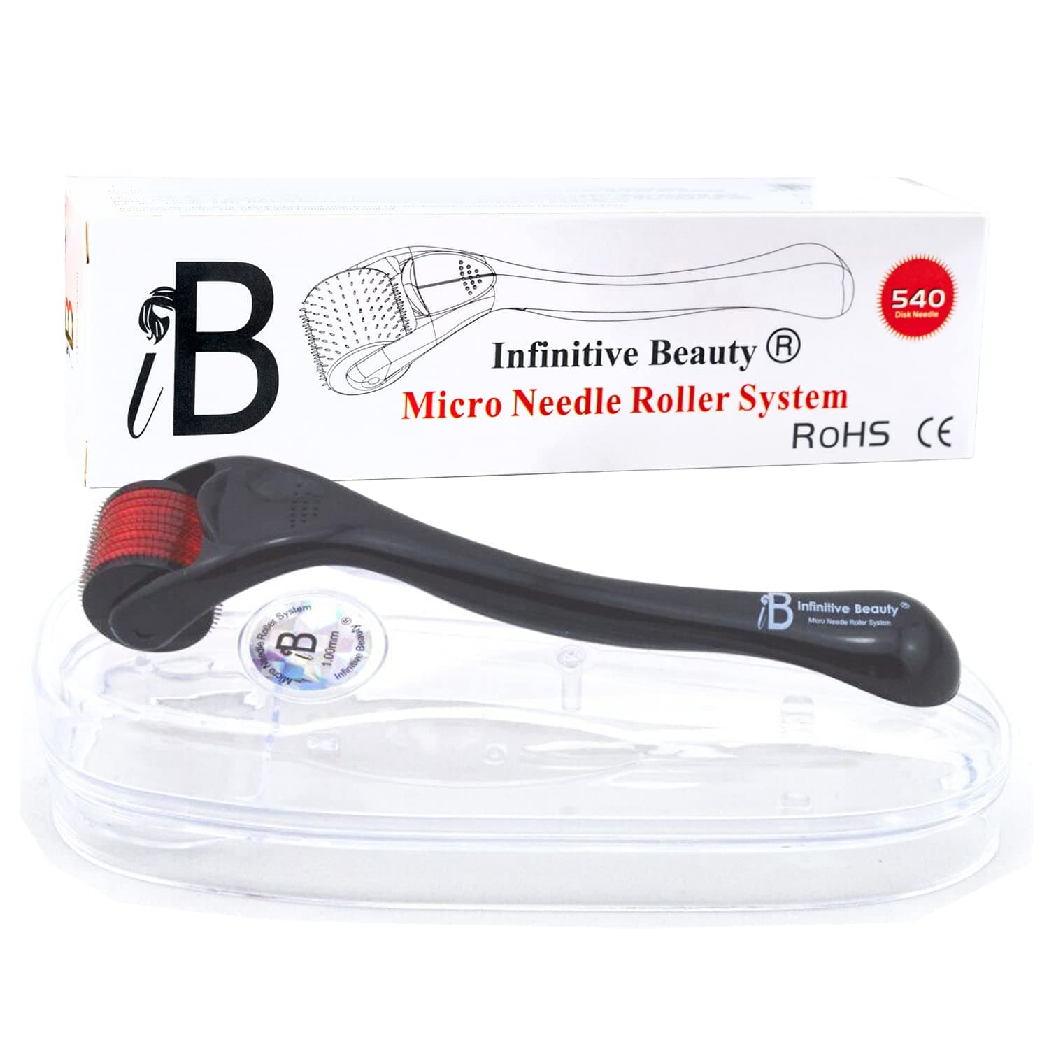 Derma Roller INFINITIVE BEAUTY 540 Titanium Alloy Microneedle Roller for Skin, Face Beard & Hair (1.0mm)