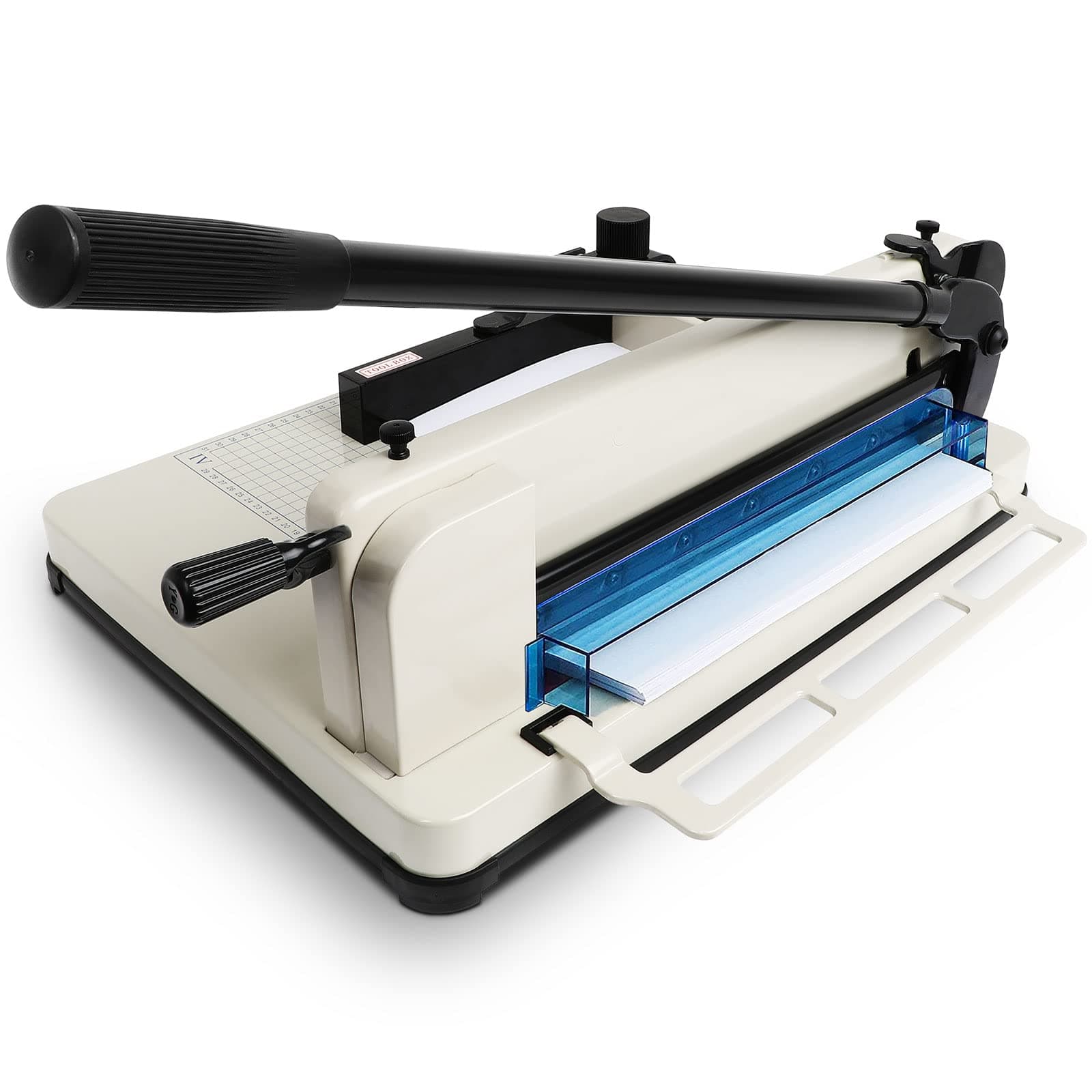 FAHKNS 12" Heavy Duty Guillotine Trimmer Paper Cutter,Cortadora de Papel 400 Sheets Paper Trimmer with Double Safety Protection Durable HSS Blade for Cutting Paper