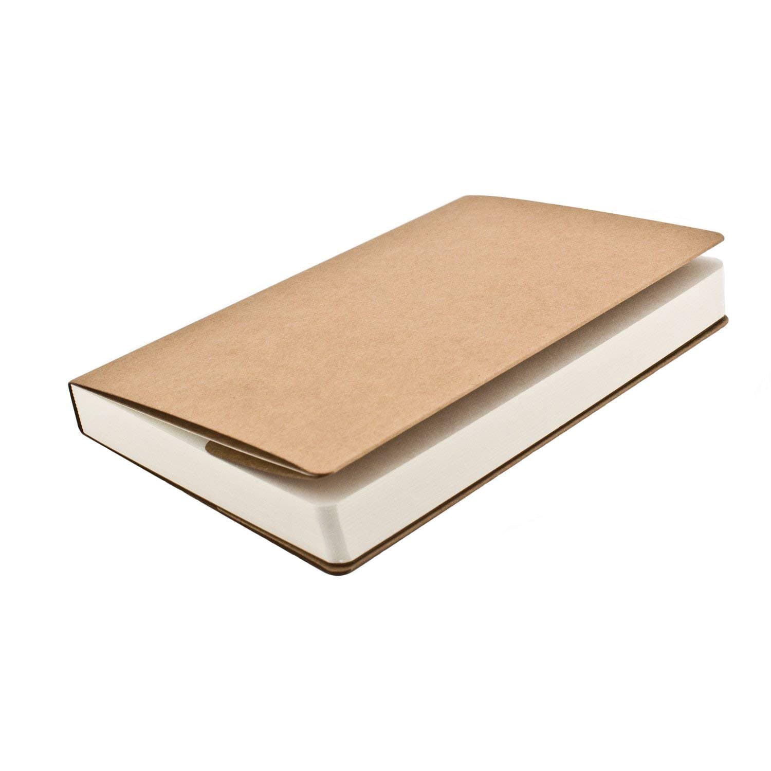 Sketch Book Blank Full Wood Paper Unlined Notebook Journals for Travelers Kraft Brown Soft Cover - A5 Size - 112 Sheets/224 Pages, 8.3" x 5.5"