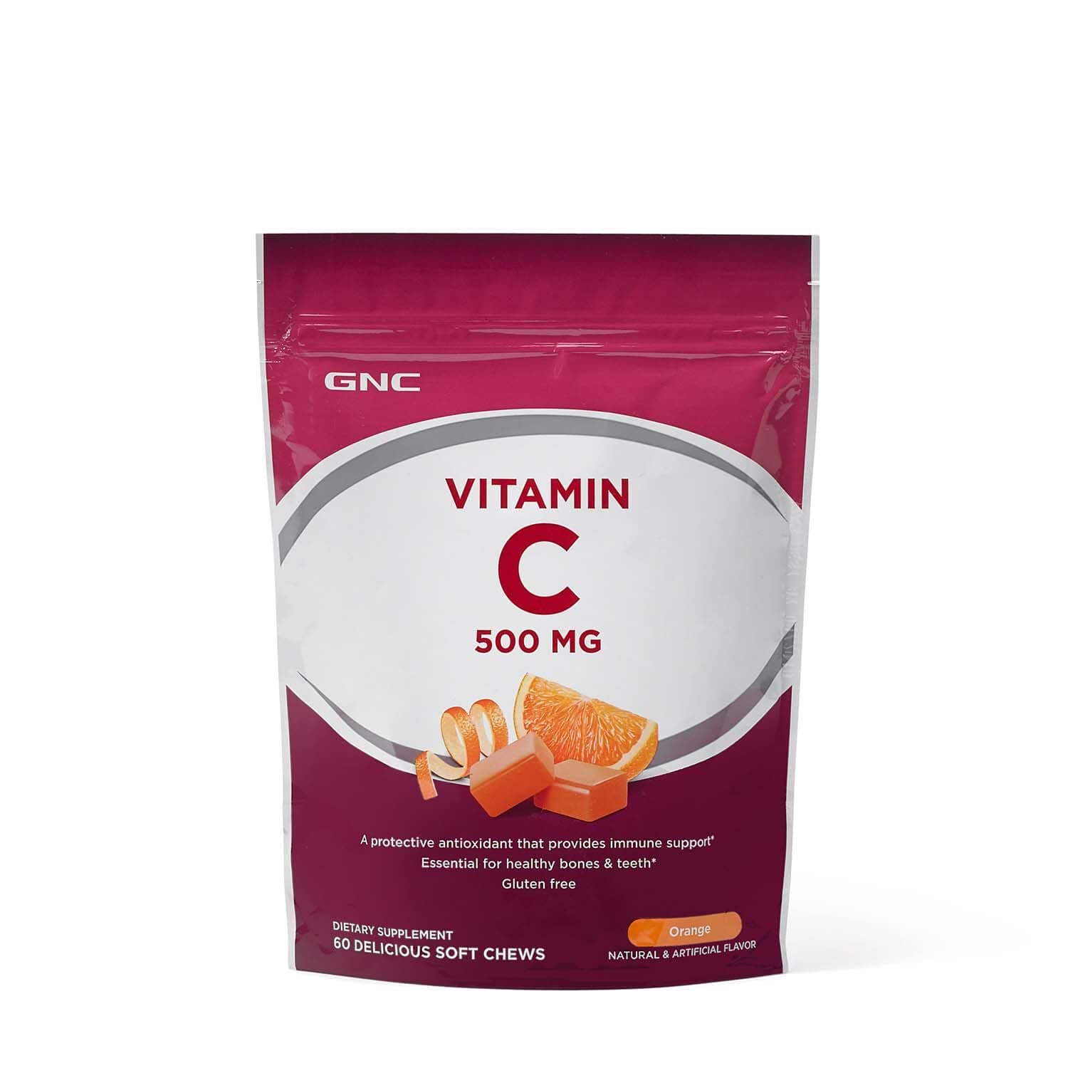 Vitamin C Soft Chews 500mg, Orange, 60 Chews, Supports Natural Resistance