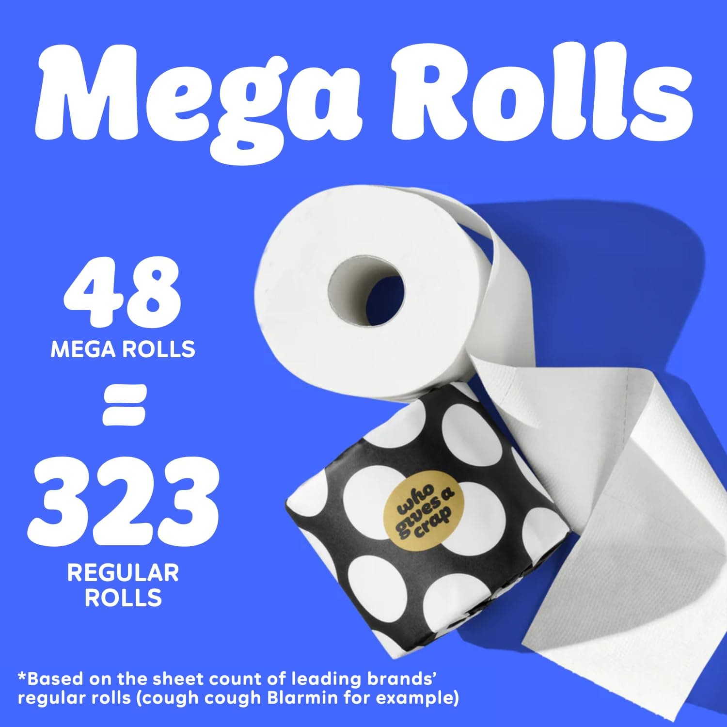 Who Gives A Crap – Premium Bamboo Toilet Roll | Box of 48 Toilet Rolls (3-Ply, 370 Sheets) | Soft, Strong, Sustainable, Biodegradable, Plastic-Free