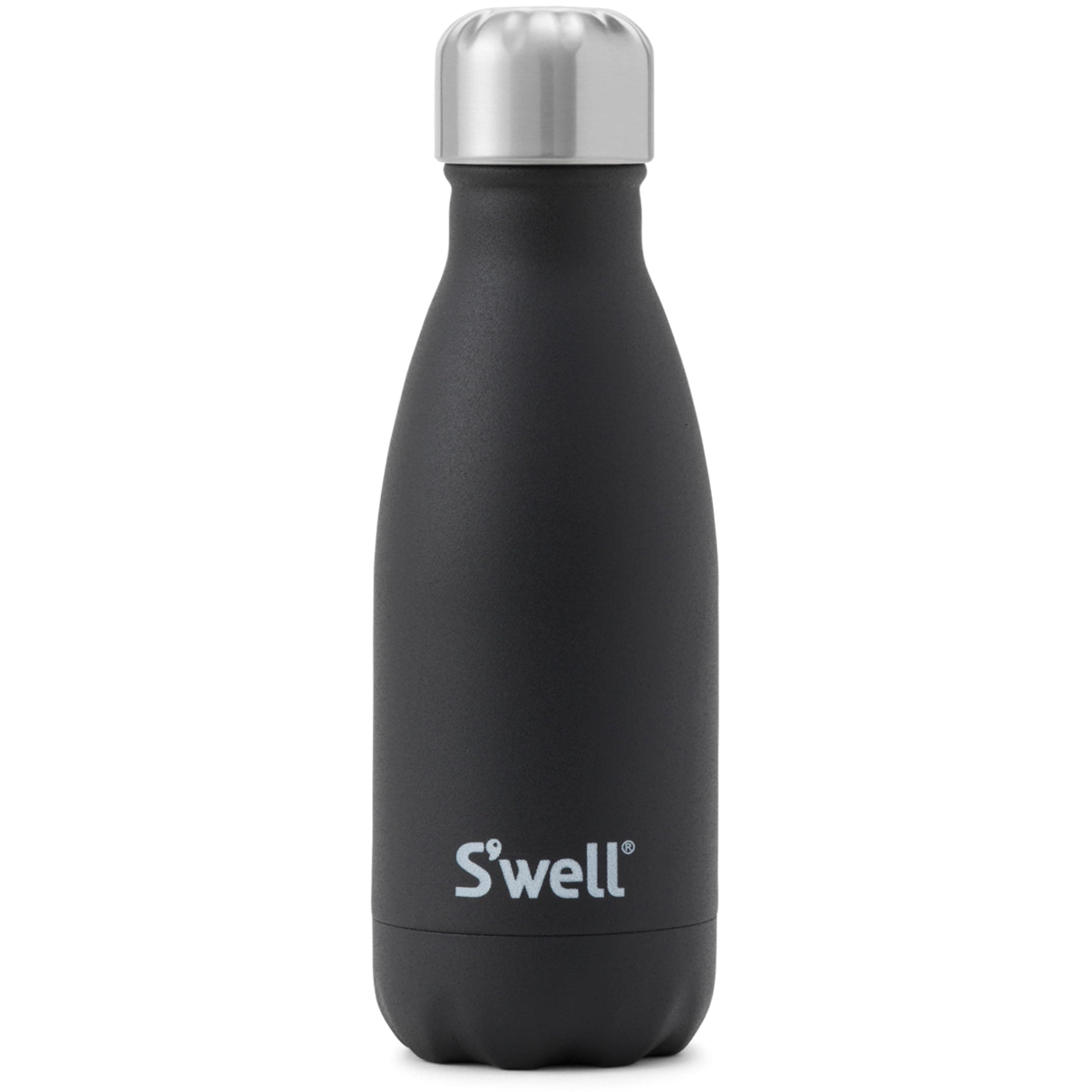 S'well Stainless Steel Water Bottle 9 ounces Onyx Triple Layered Vacuum Insulated Containers Keeps Drinks Cold for 24 Hours and Hot for 12 Perfect for On the Go