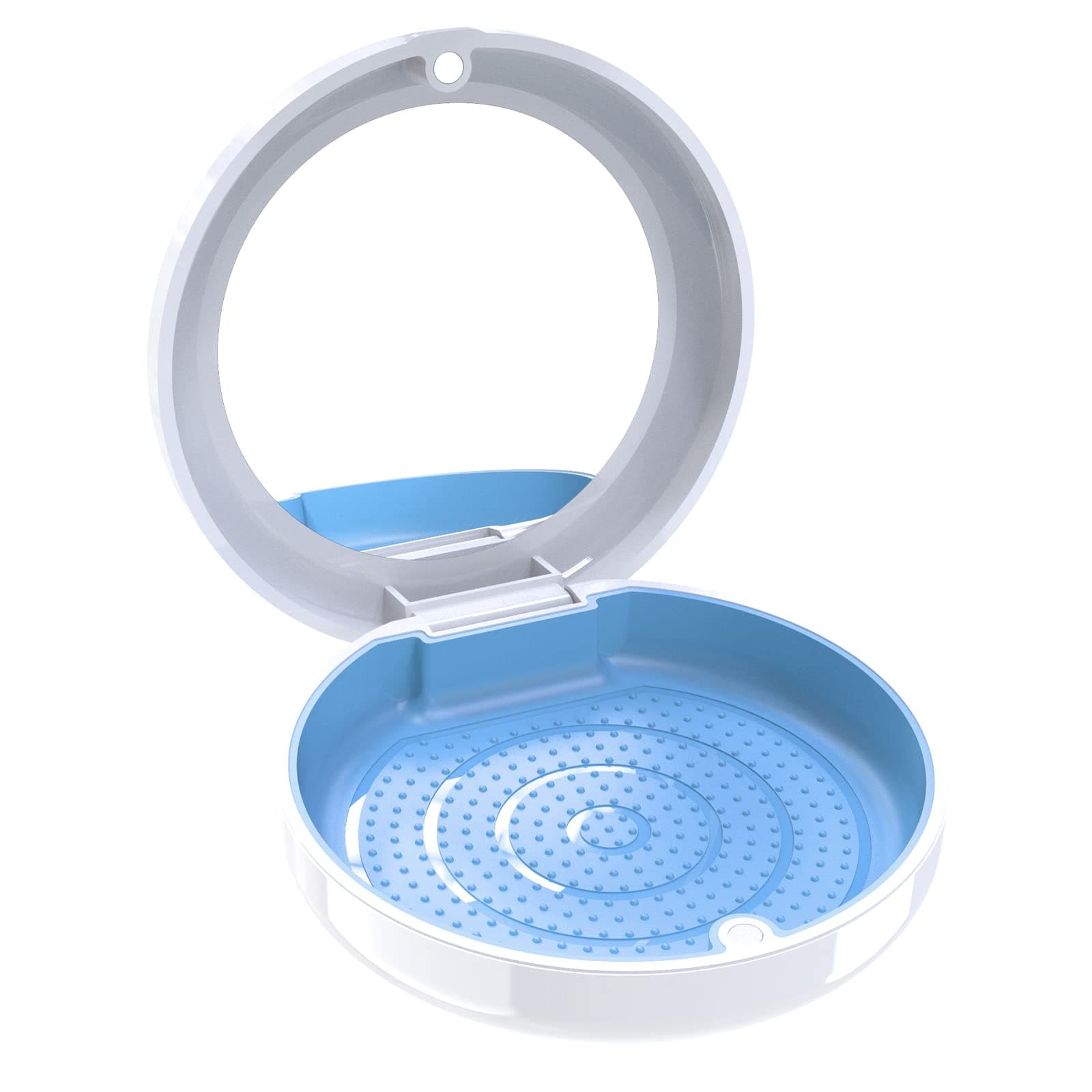 BVN Retainer Case with Mirror, White Orthodontic & Denture Storage Box - Portable Holder for Braces, Aligners, Mouth Guards, Night Guards