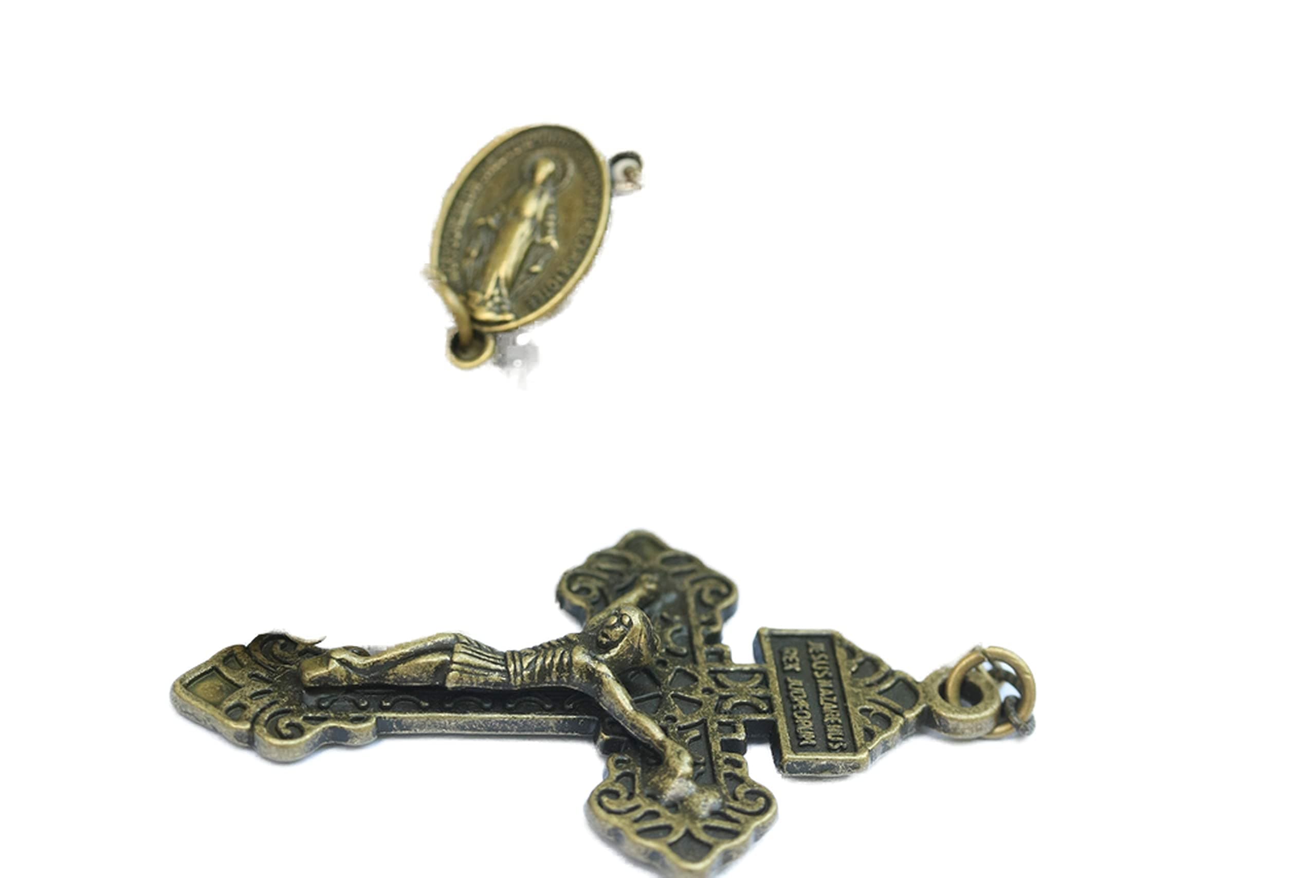 Large Day of the Dead Morta' Stone Skull 10mm 5 Decade Natural Stone Bead Rosary Made in Oklahoma