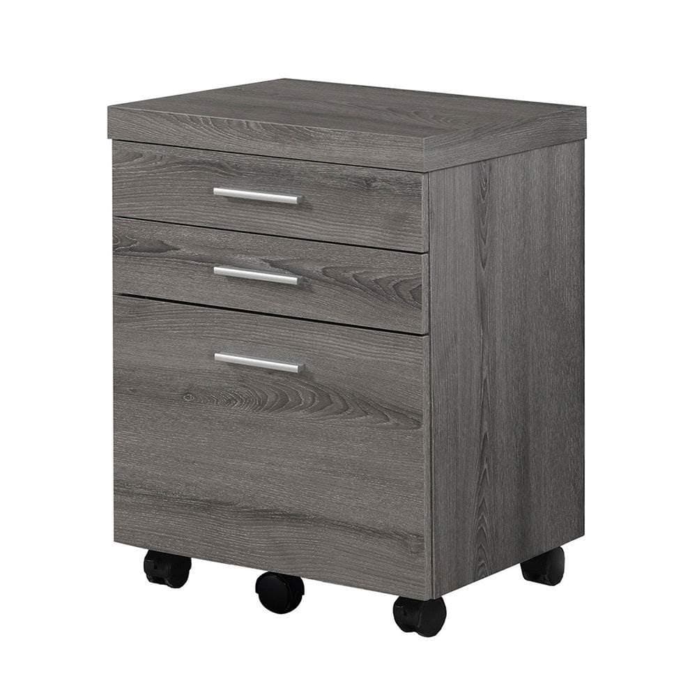 3 Drawer File Cabinet - Filing Cabinet (Dark Taupe)