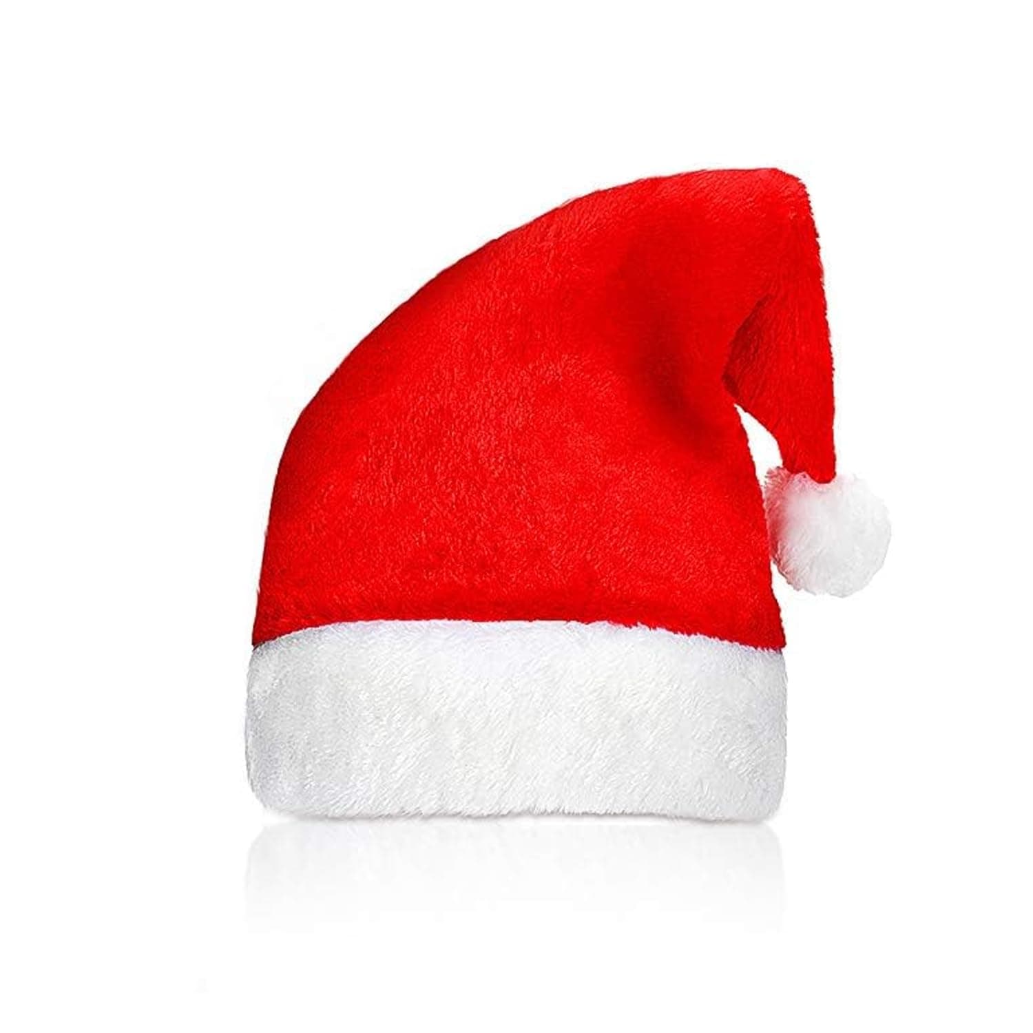 Santa Hat for Christmas Costume - Headwear Cap With Plush Trim for Kids and Adults - Santa Claus Hat for Party and Gifts