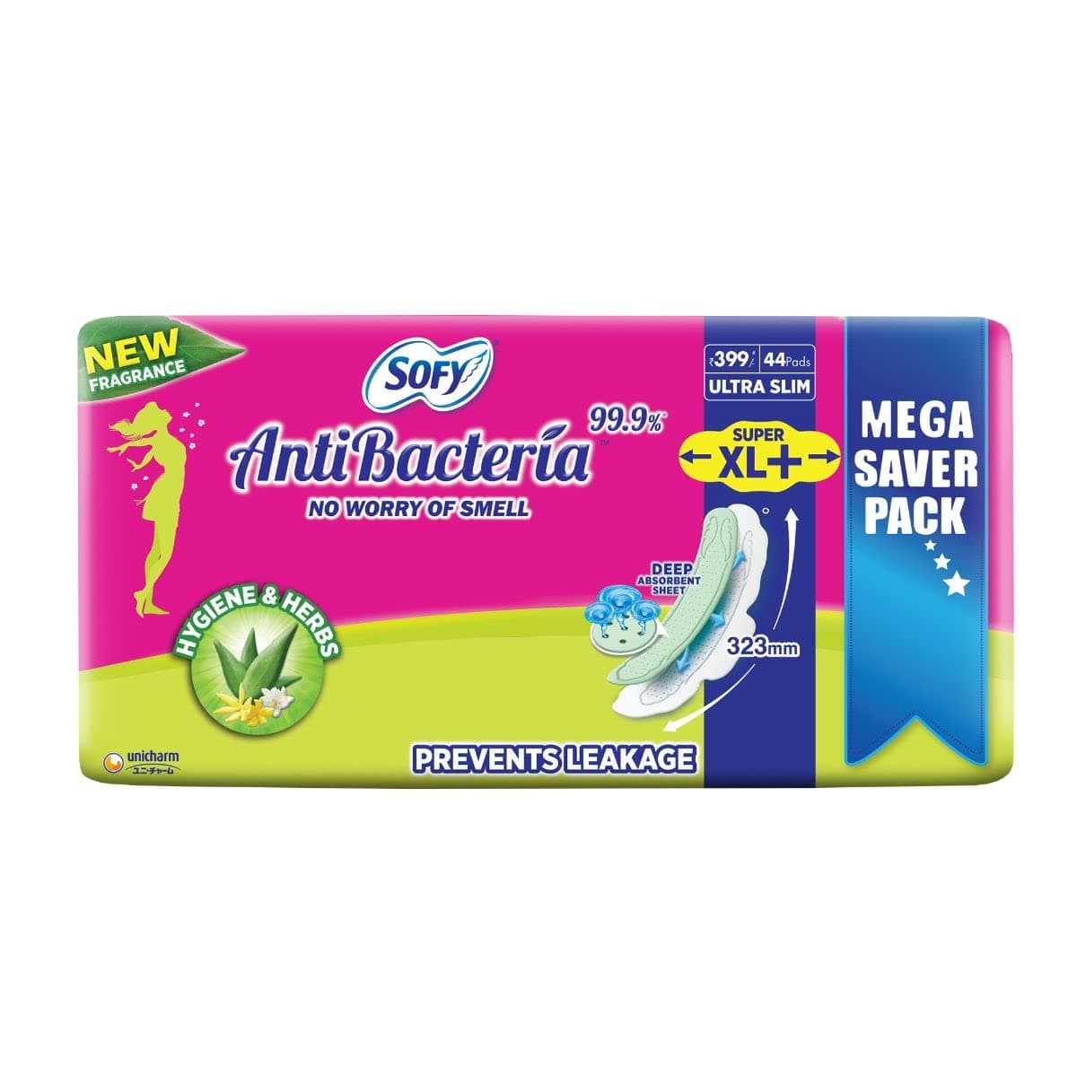 99.9% Sanitary Pads - 44 Pads (Super XL Plus) - 323mm