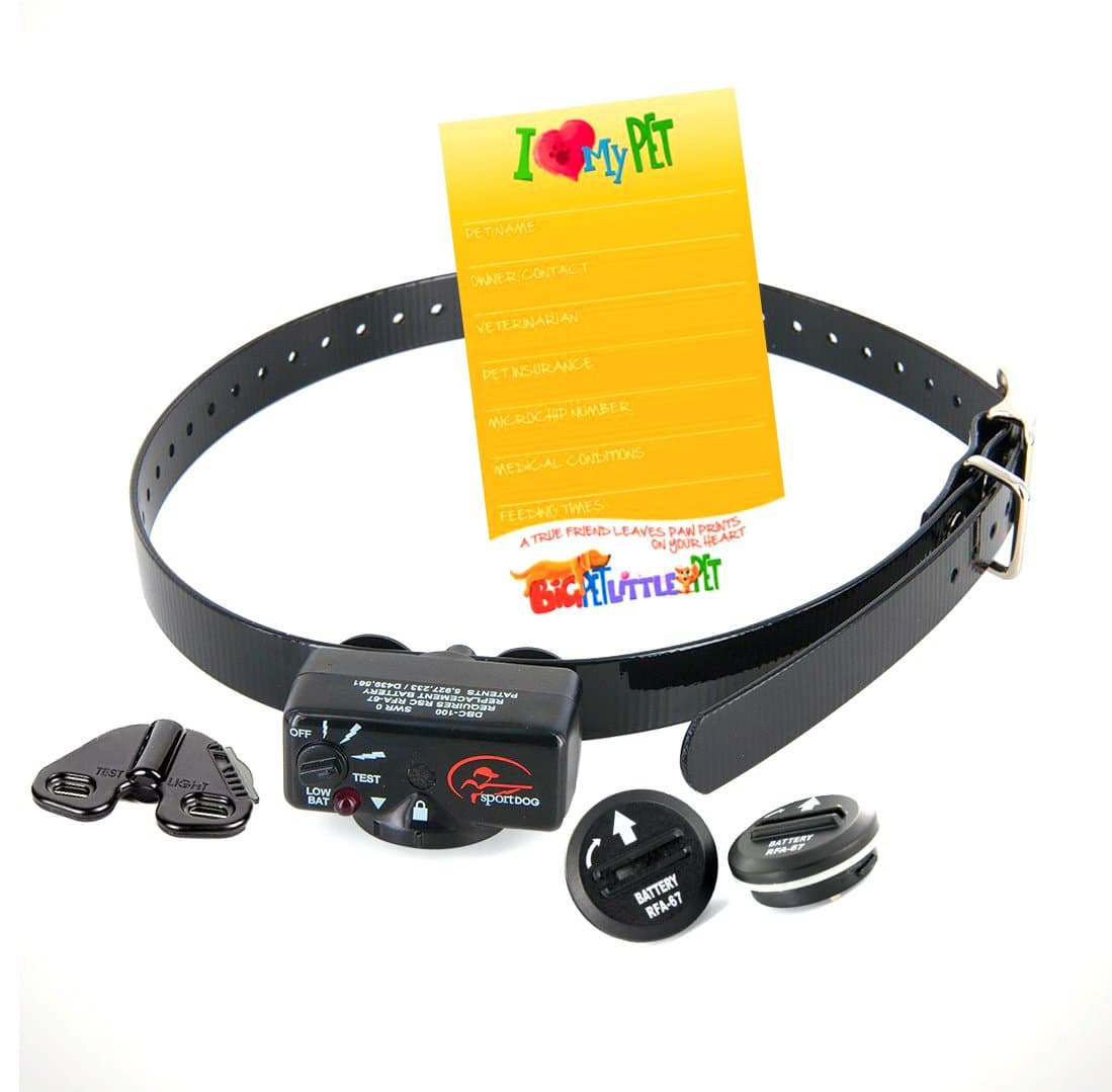 SportDOG Deluxe Bark Collar - 18 Levels (SBC-18) PLUS TWO REPLACEMENT BATTERIES & PET EMERGENCY Contact Information Magnet - VALUE BUNDLE