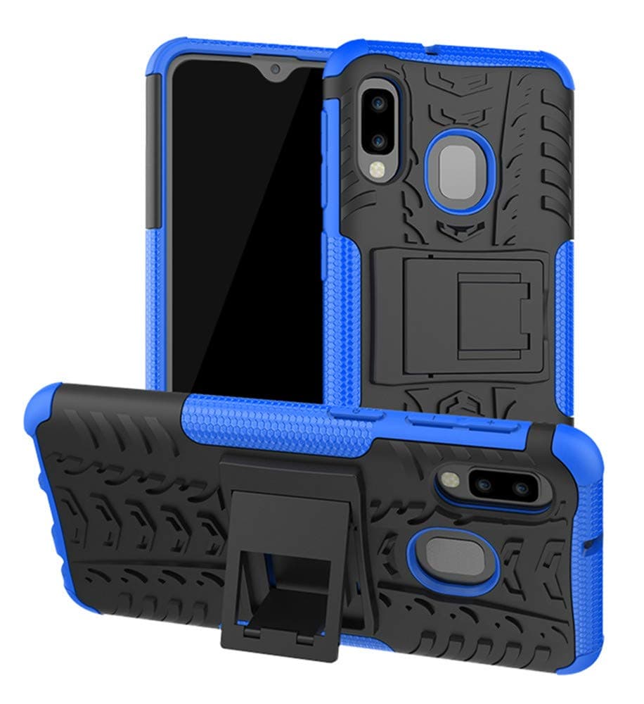 Yiakeng Samsung Galaxy A10E Case, Shockproof Slim Protective with Kickstand Hard Phone Cover for Samsung Galaxy A10E (Blue)