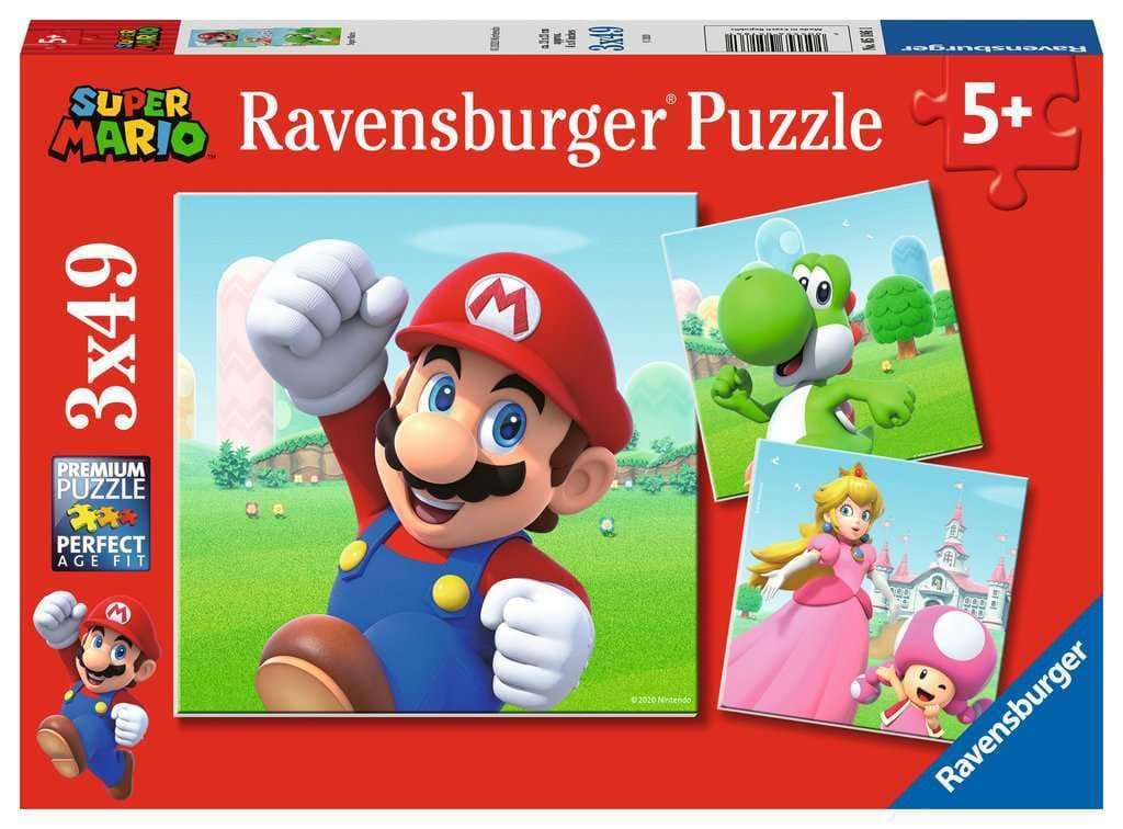 Ravensburger - Super Mario Puzzles Pack of 3 | Children's Jigsaw Puzzle 5 Years or More | Baby Gift 5 Years 3 x 49 Pieces | Children's Puzzle 21 x 21 cm | Perfect Puzzles Ravensburger