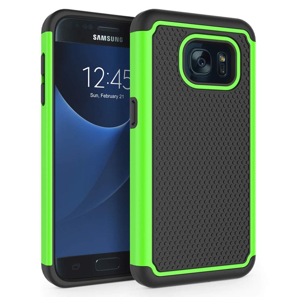 Galaxy S7 Case, [Shockproof] Defender Protective Phone Case Cover for Samsung Galaxy S7 (5.1", 2016) [Green]