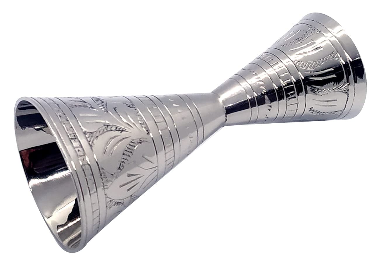 Akanksha Arts EPNS with Chrome Coating Peg Measure, 30 ml / 60 ml, EPNS, Alluring Engraving