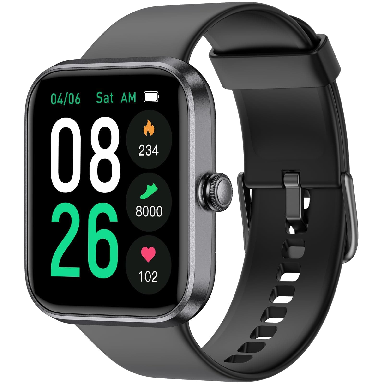Smart Watch 45mm, AMOLED Fitness Watch with Heart Rate/Sleep Monitor Steps Calories Counter, IP68 Waterproof Activity Tracker Compatible with Android iOS