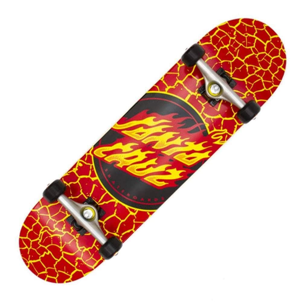Santa Cruz Flame Dot Large Factory Complete Skateboard Red 8.25"