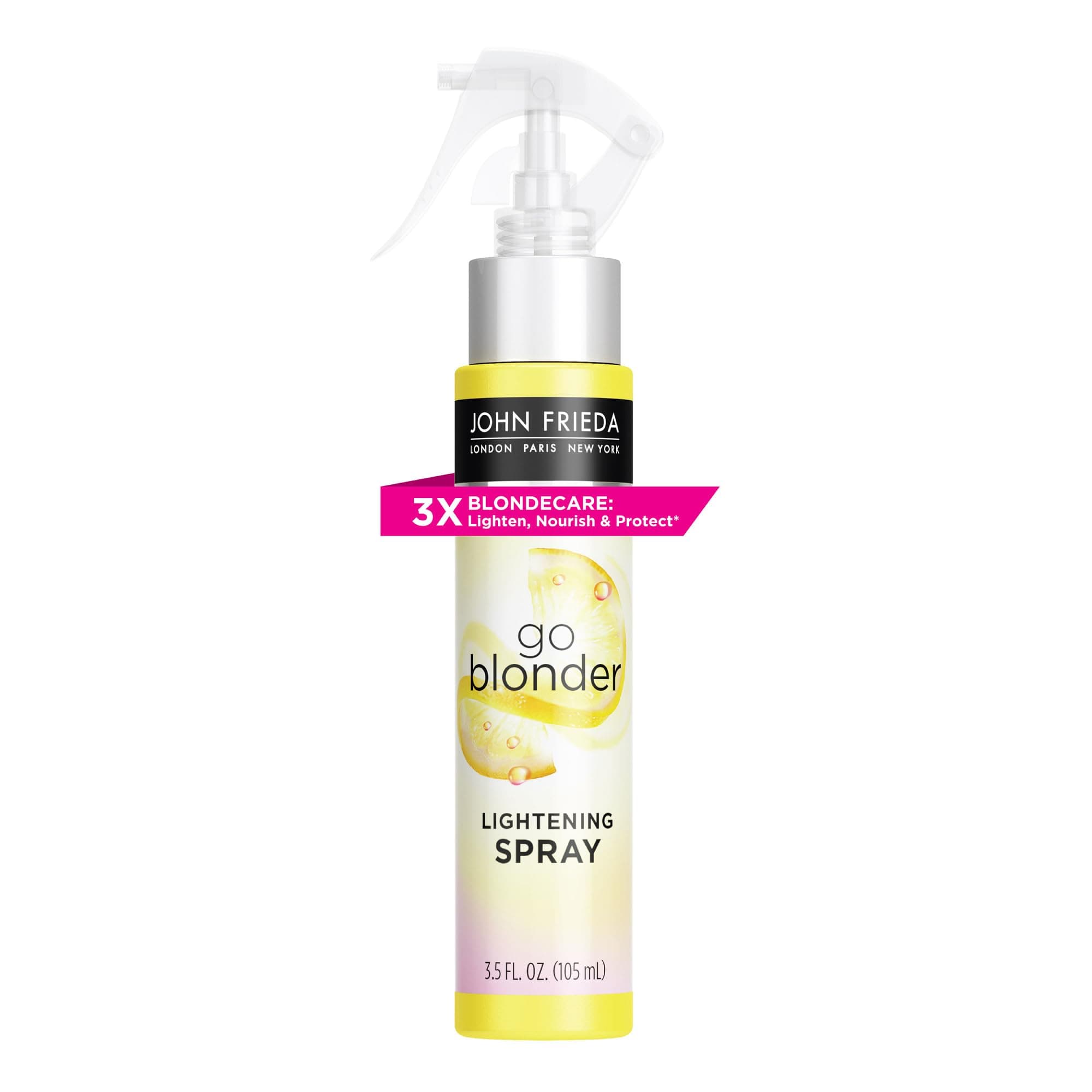 John Frieda Go Blonder Lightening Spray, Controlled Hair Lightener to Gradually Lighten Hair, with Citrus and Chamomile BlondMend Technology, 3.5 Oz