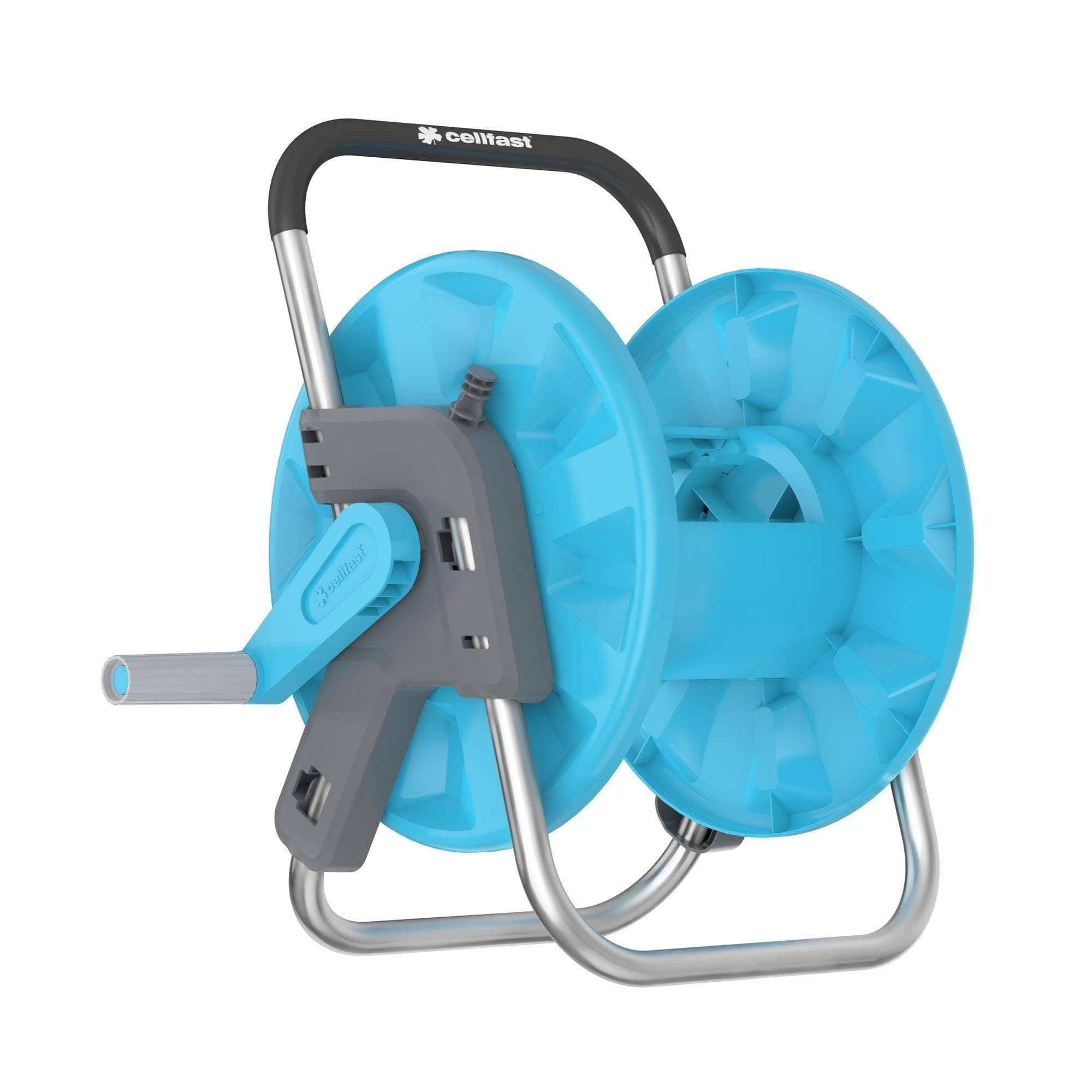 Garden Hose Reel ALUPLUS 1/2" 45m, Aluminium Construction, Light, Convenient Transport and Storage of The Hose, Prevents Twisting, 55-150