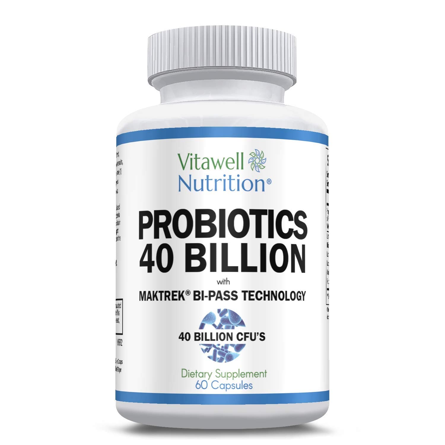 Vitawell Nutrition™ Probiotics 40 Billion with Martrek® Bi-Pass Technology, 60 Capsules