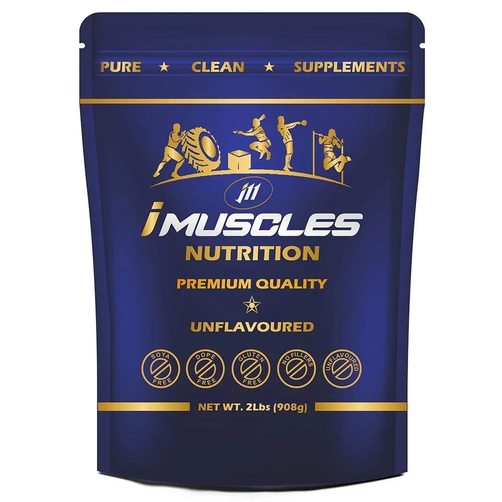 iMuscles Nutrition - 100% Pure Whey Protein isolate 90% (USA Made) - Raw, Unflavoured - (2lbs/908gm)