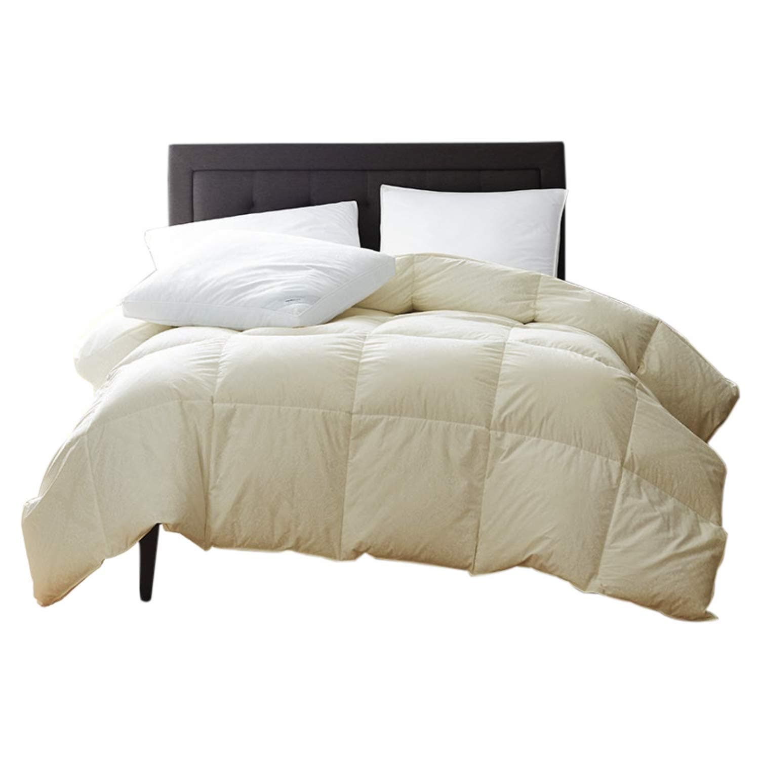 100% Organic Cotton Comforter Luxury and Premium Quality Quilted with Corner Tabs 500 GSM GOTS Certified 800 TC All Season Warm Fluffy Ultra-Soft Comforter King/Cal-King, Ivory