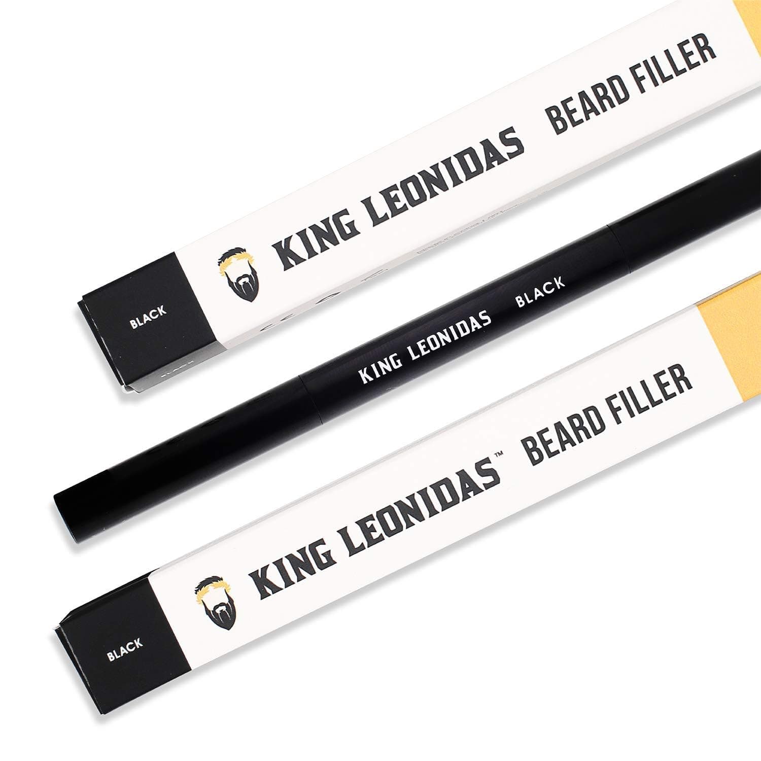 King Leonidas Beard Pencil Filler for Men (Black), Water-Resistant Beard Liner Pen for Marking & Detailing Patchy Beards, Men’s Beard Shaper & Definer, Facial Hair Darkener for Natural Look
