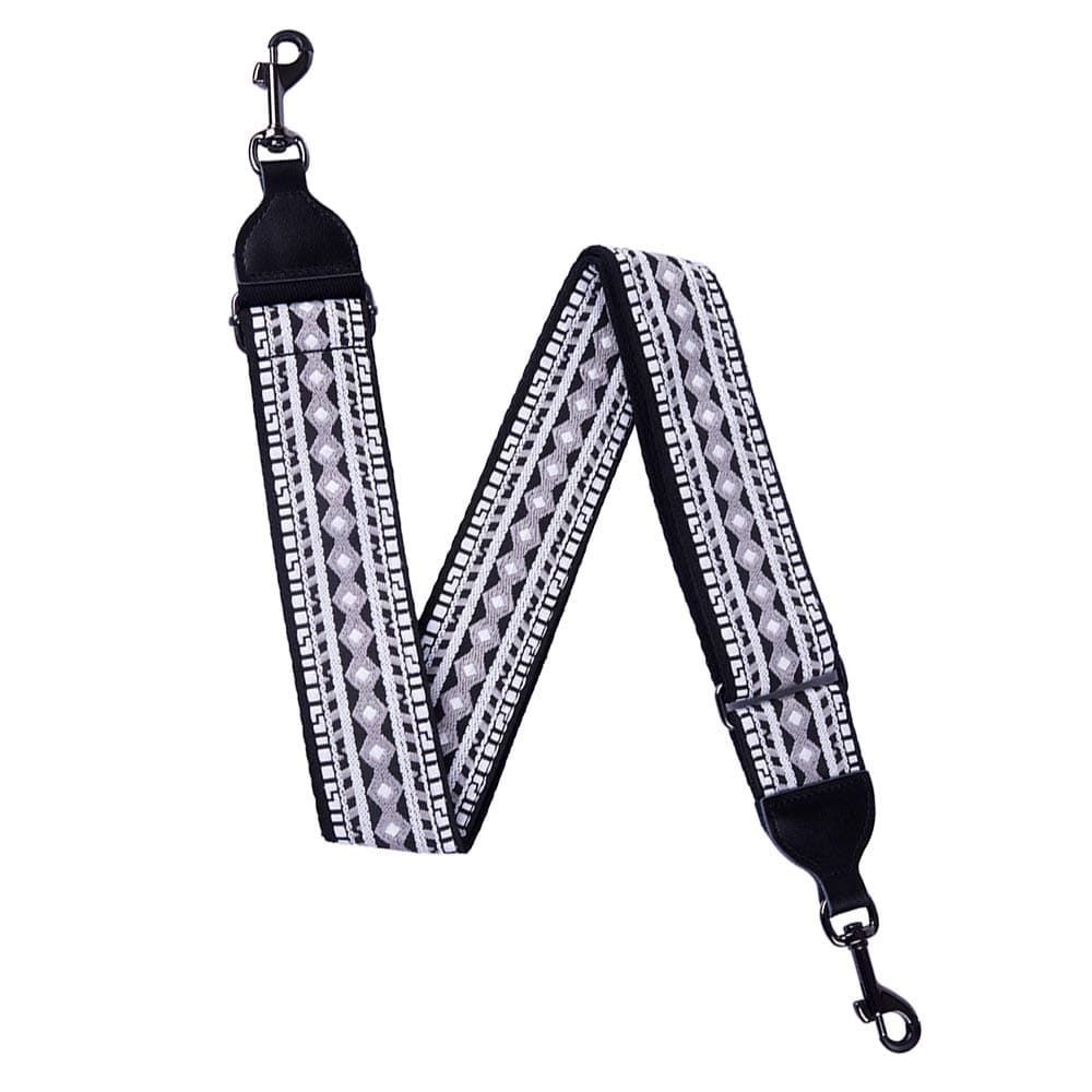 rayzm Banjo Embroidery, Jacquard Woven Cotton Banjo Strap with Metal Clip Hooks, Width 5 cm, Adjustable Length