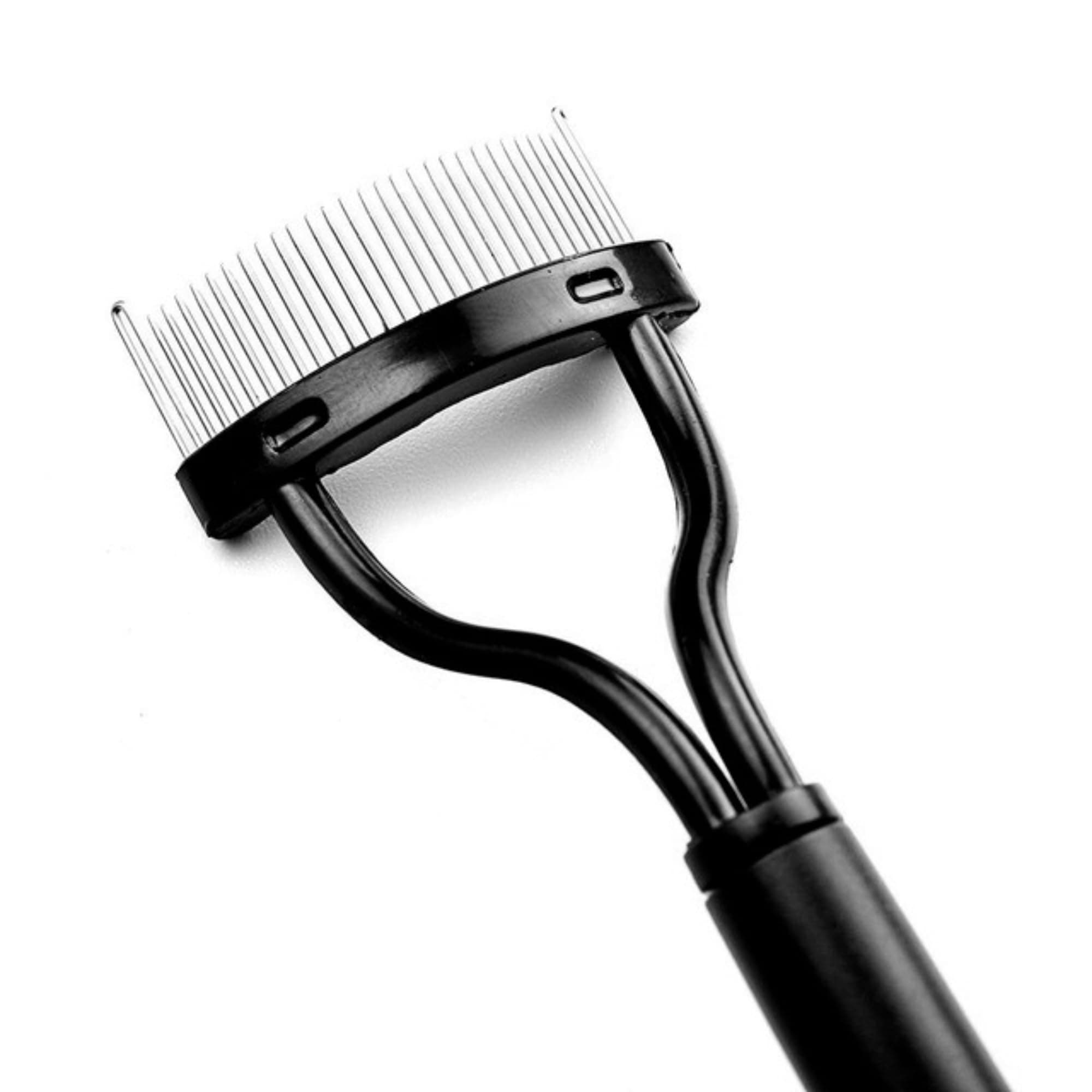 Deluxe eyelash comb with stainless steel ends, lash separator, Mascara-Clumps-Remover, eyelash brush and metal tooth comb, eyelash comb with ergonomically bent stainless steel tips