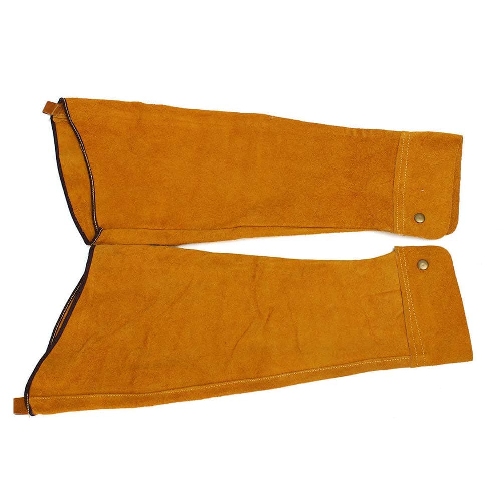 Welding Sleeve, 23.62" Welders Sleeves Heat Resistant Cowhide Leather Welding Sleeves with Button Cuff