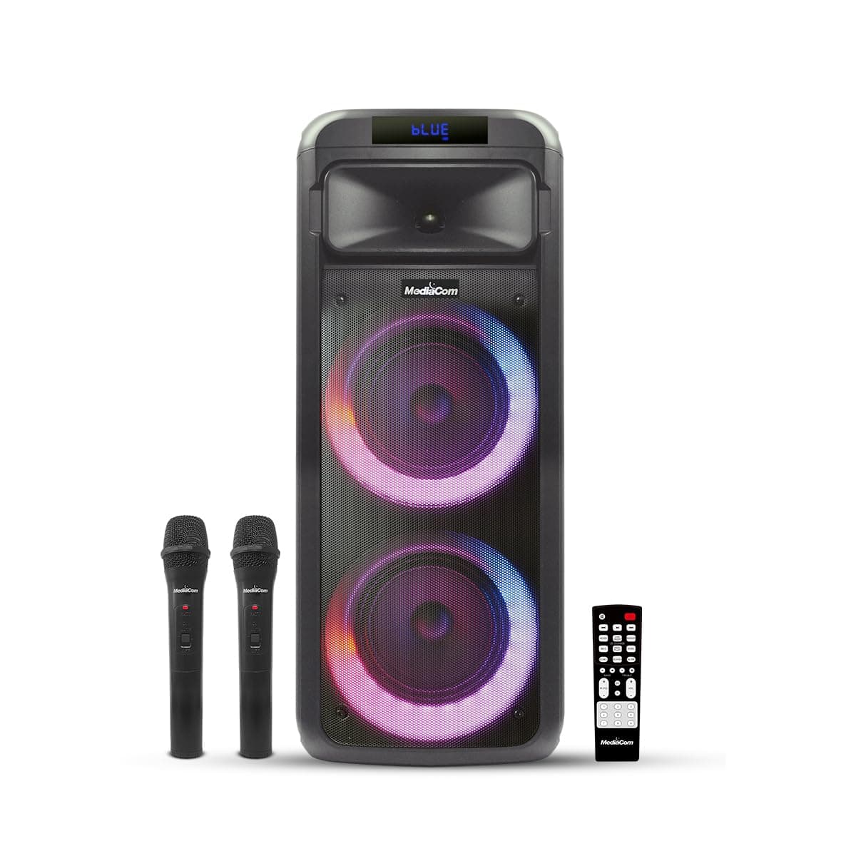 Mediacom Mci 525 Portable Party Speaker With Battery, Bluetooth And 2 Wireless Mics