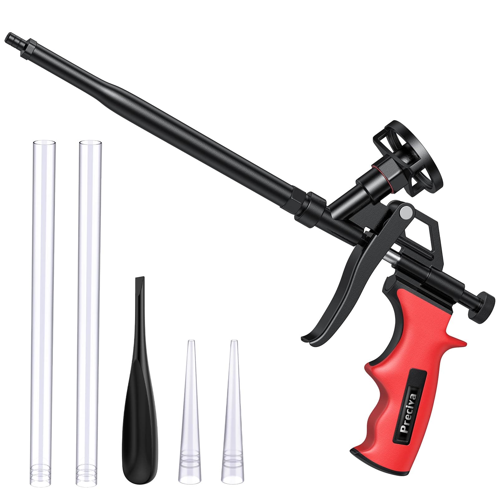 Foam Gun,Preciva Professional Foaming Gun Heavy Duty PU Expanding Foam Gun Spray Application Applicator Caulking Gun (Black)