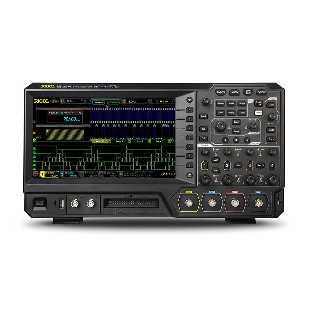 - Mixed Signal Oscilloscope MSO5074 70 MHz 4+16 CH up to 8 GSa/s 100 Mpts, ≥500,000 wfms/s 9" Touch 256 Intensity, Recording 450,000 Frames, LAN/USB/HDMI Web Control for Debug