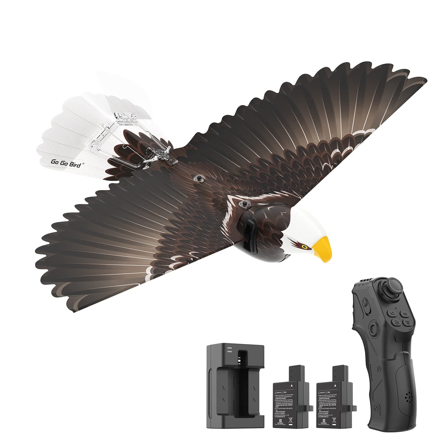 HANVON Go Go Bird Eagle,RC Helicopter,Remote Control Aircraft,Drone-Tech Flying Bird,Fabric Single Wing Lifting Design,Smart Bionic Flapping Wings Eagle for Advanced Kids
