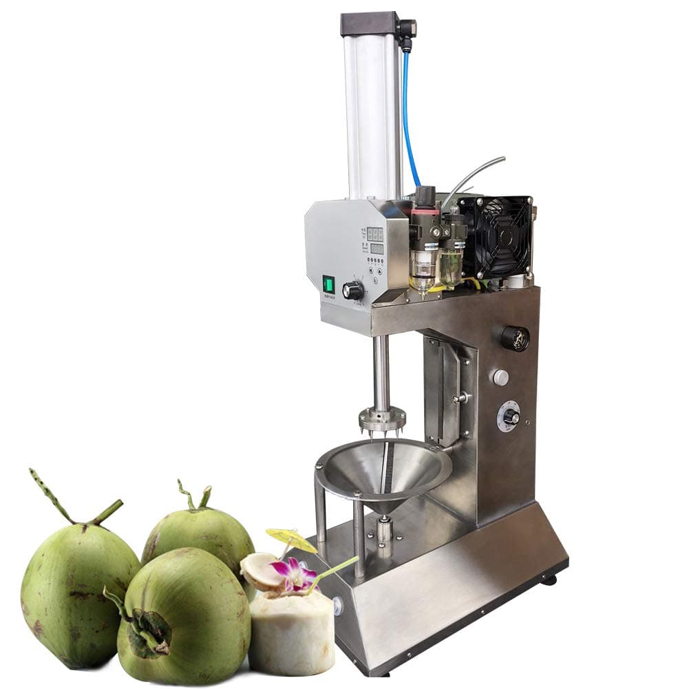 Automatic Coconut Peeling Machine, Stainless Steel Coconut Peeler with Barometer Gas-Electric in One 800W Peeler