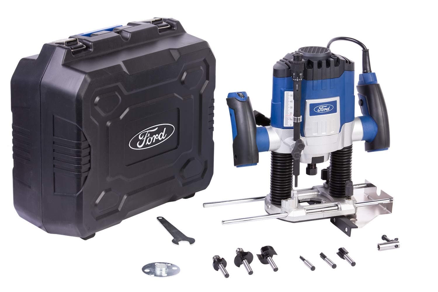 Ford 1200 Watts 8-6Mm Electric Router, Corded Electric Variable Speed Fix Base Plunge Router With AdjUStable Depth Gauge, Hand Tool Wood Working Power Tool