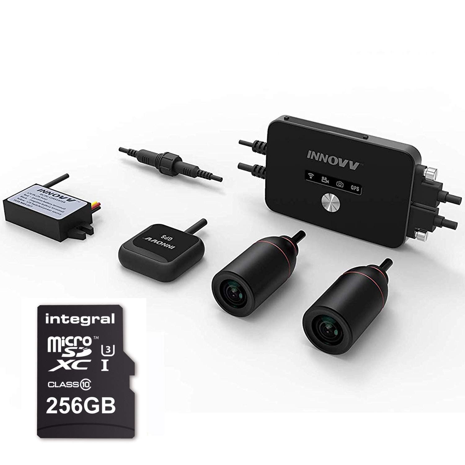 INNOVV K2 +256gb 2020 Edition Motorcycle Dual Lens Front and Rear Back Fitted Motorbike Camera. Dash Cam. Loop Record. Parking Mode. Auto On/Off. Wifi App