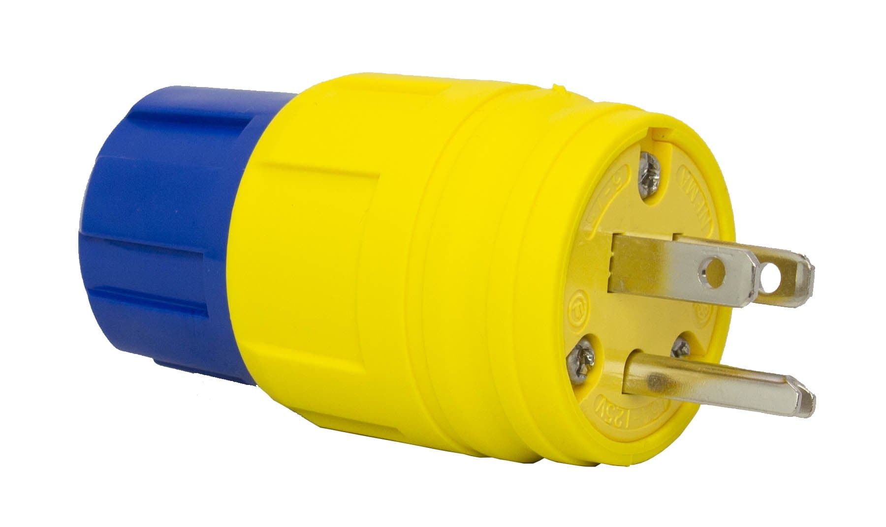 Ericson 1510-PW6P Plug, Perma-Tite, NEMA 5-15, 2 Pole/3 Wire Straight Blade, 15 Amp, 125V, 1 Phase, Safety Yellow