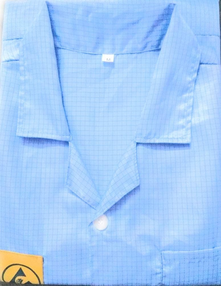 Printed Esd Safe Apron Lab Coat Jacket โ Blue, Small Size, Anti-Static Protection for Lab Work and Electronics Practicality Style for Enhanced Workplace