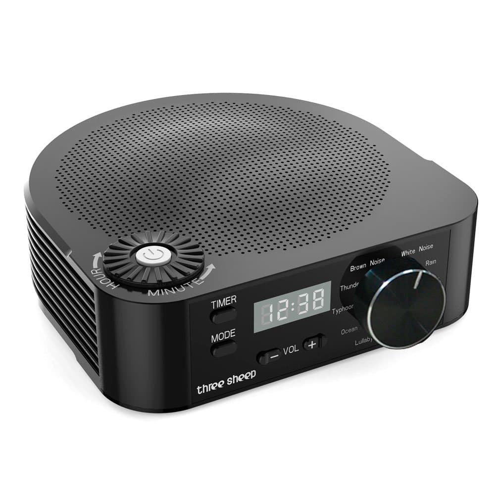 three sheep White Noise Machine, Sleep Sound Machine, 10 Soothing Sounds, Timer, Plug in or AA Battery, S1(Black)