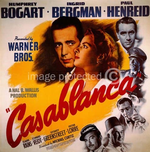 American Gift Services Casa Blanca Vintage Humphrey Bogart Movie Poster 24x24 inches