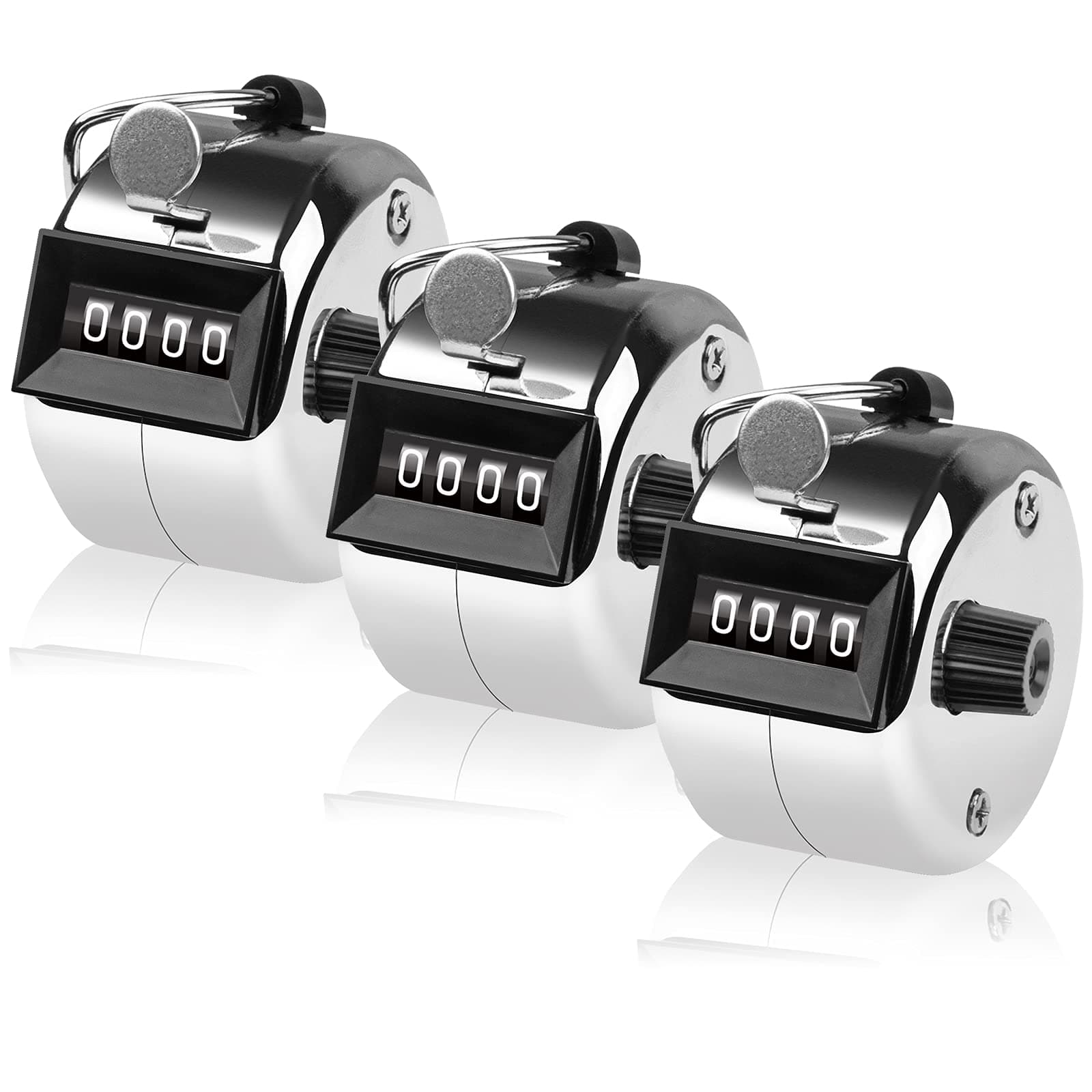 Tally Counter, 4-Digit Clicker Counter, Metal Hand Tally Counters Clicker Pitch Counter for Counting, Knitting, Coaching, Golf, Lap, Fishing