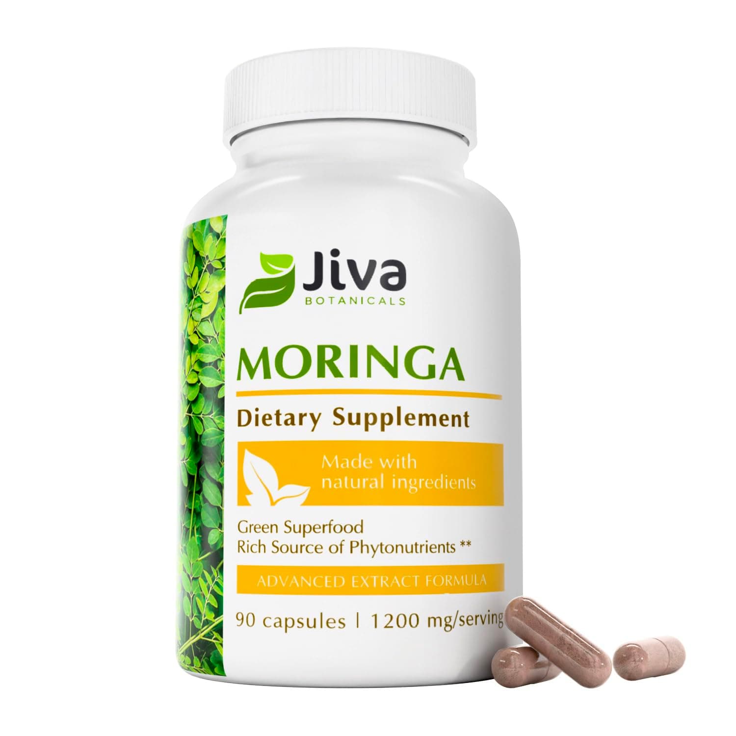 Moringa Leaves Extract Capsules - Made from Moringa Leaf Powder and Oleifera Supplement for Immune and Normal Joint Support - 90 Capsules (Pack of 1)