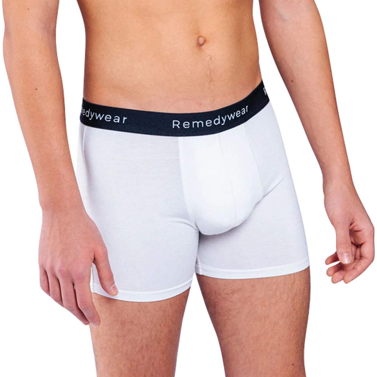 Remedywear Men's Boxer Briefs, Jock Itch, Allergy, Eczema Relief Underwear with Soothing Fibers (White, XX-Large)