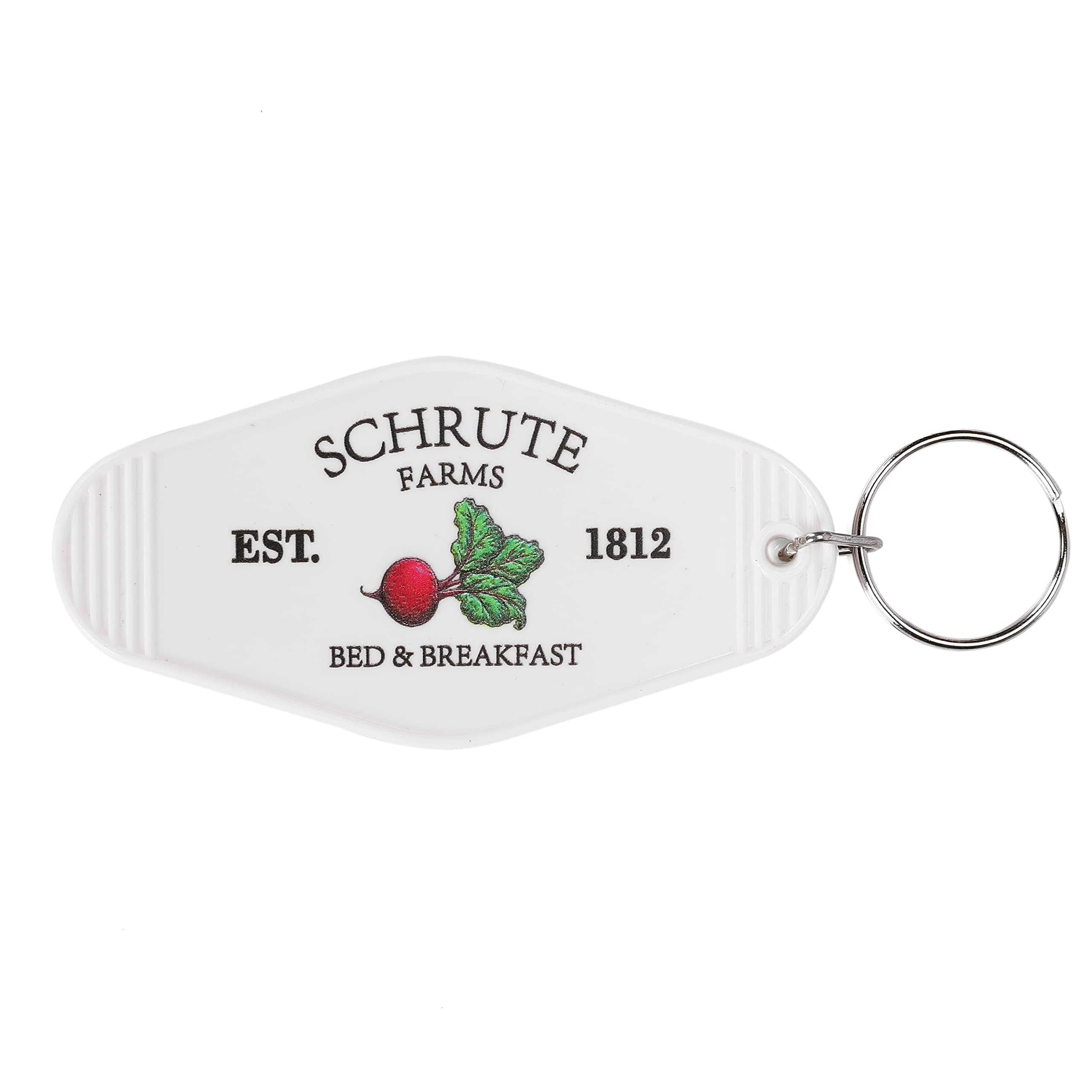 ASVP Shop Schrute Farms Beets Dwight Keychain Keyring Room Key Cream Colour, White, One Size