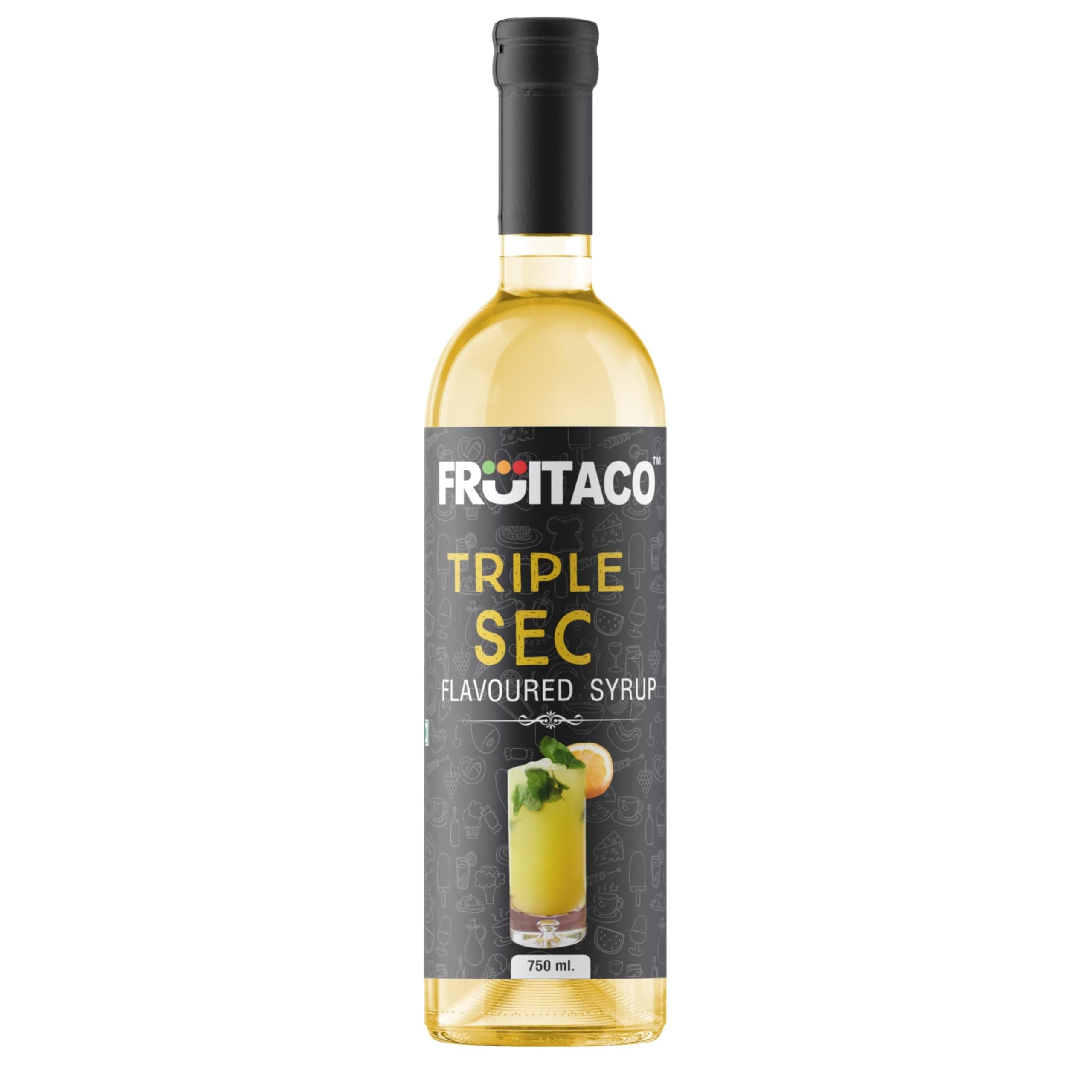 Fruitaco Triple Sec Syrup: Perfect Mixer For Enhancing Mocktails & Cocktails, Drinks, And Mojitos At Parties, Conveniently Packaged In A 750Ml Bottle For All Your Mixing Needs