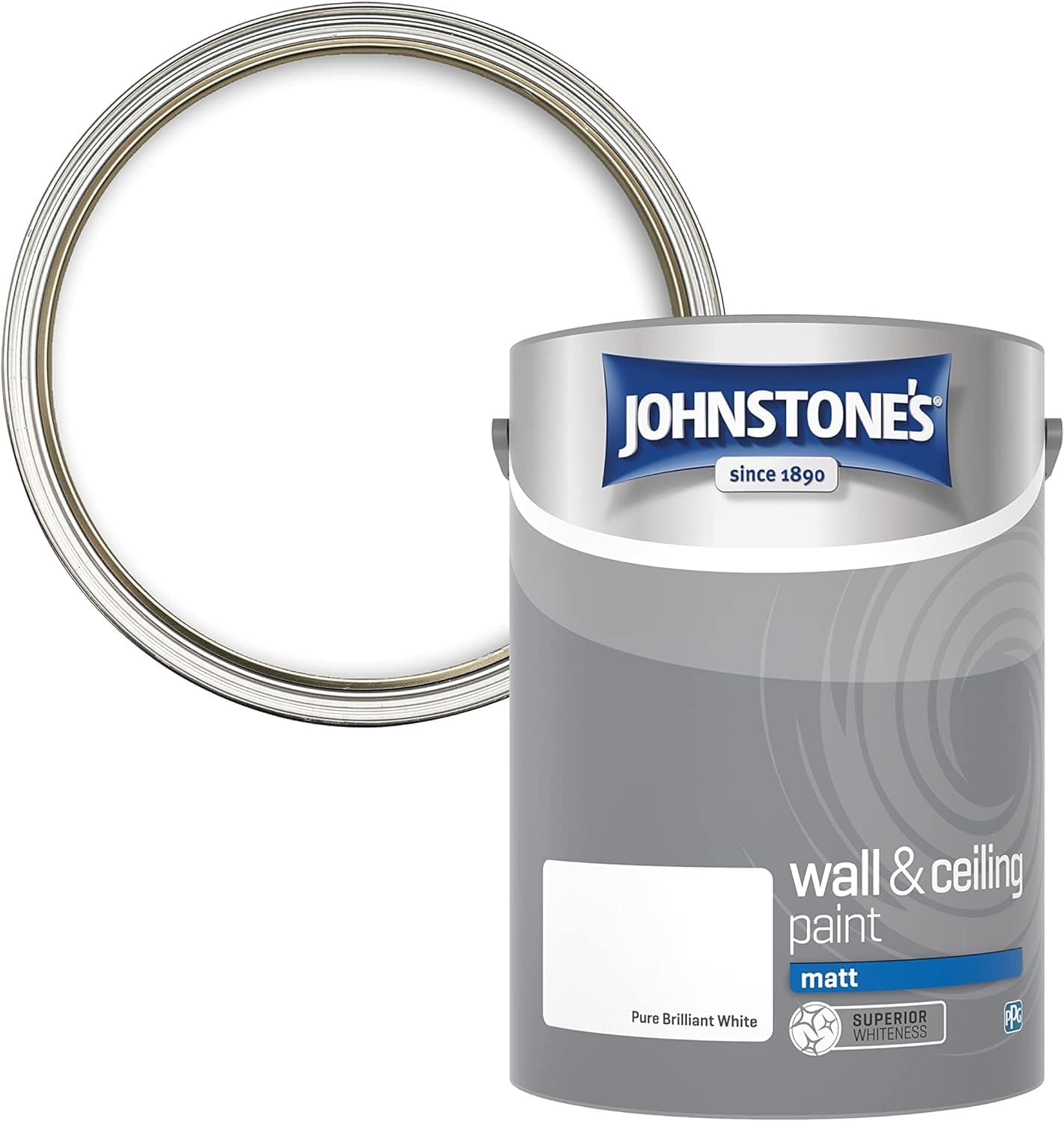 Johnstone's Wall & Ceiling Pure Brilliant White Matt Paint - 5L