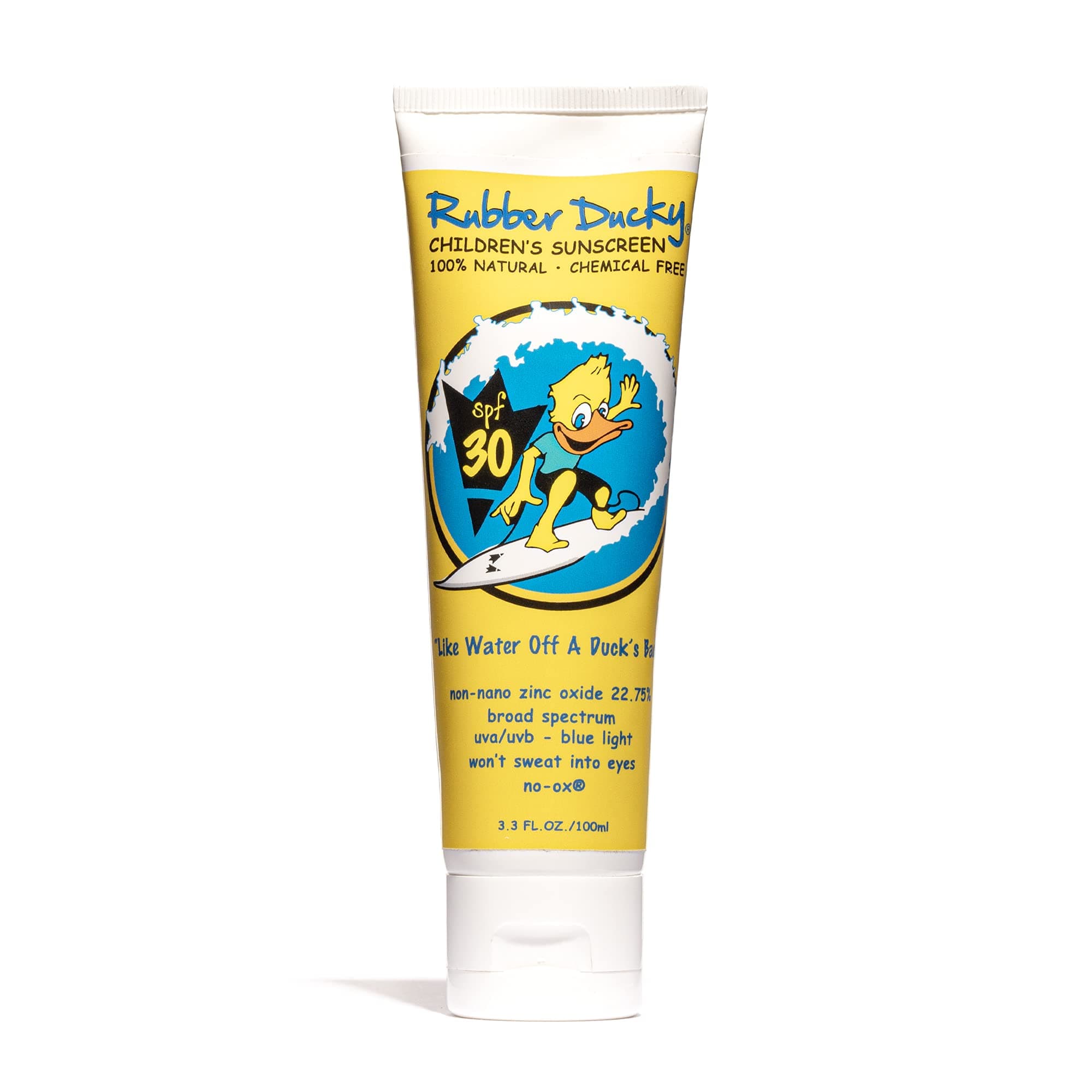 Rubber Ducky | SPF 30 Children's Sunscreen - 100% Natural, Chemical-free, NO-OX, Invisible - 3.3 ounce