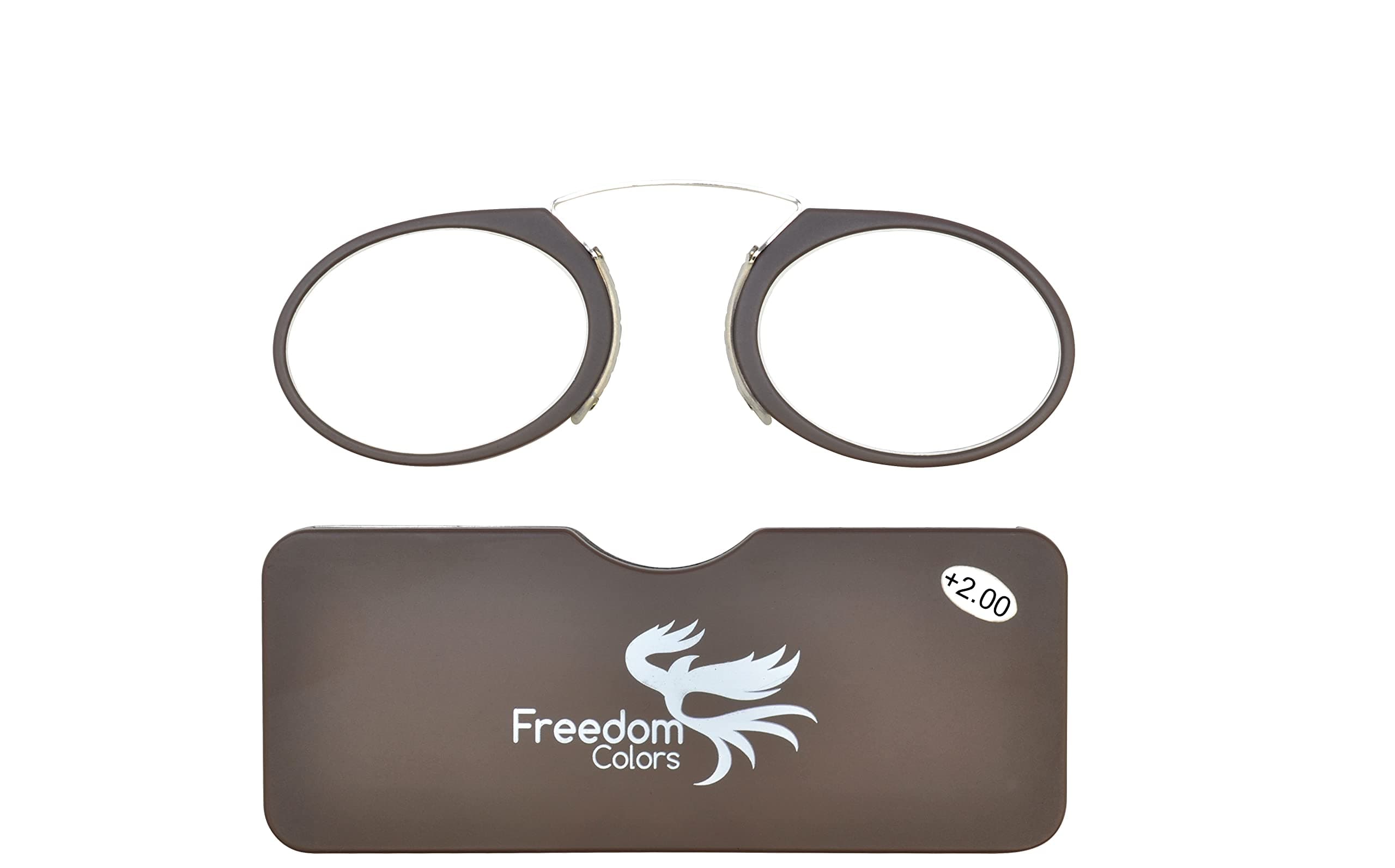 MINI READING GLASSES | RUBBER PINCE NEZ UNISEX STYLE | ULTRA SLIM READING GLASSES (+2.75 Lens Strength)